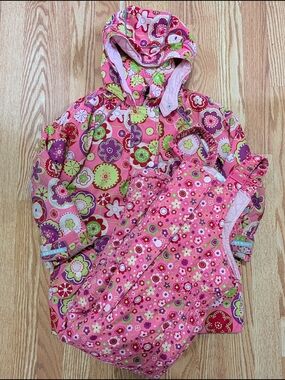 Hanna Andersson Girls' Winter Jacket and Snow Bib Floral 130 8